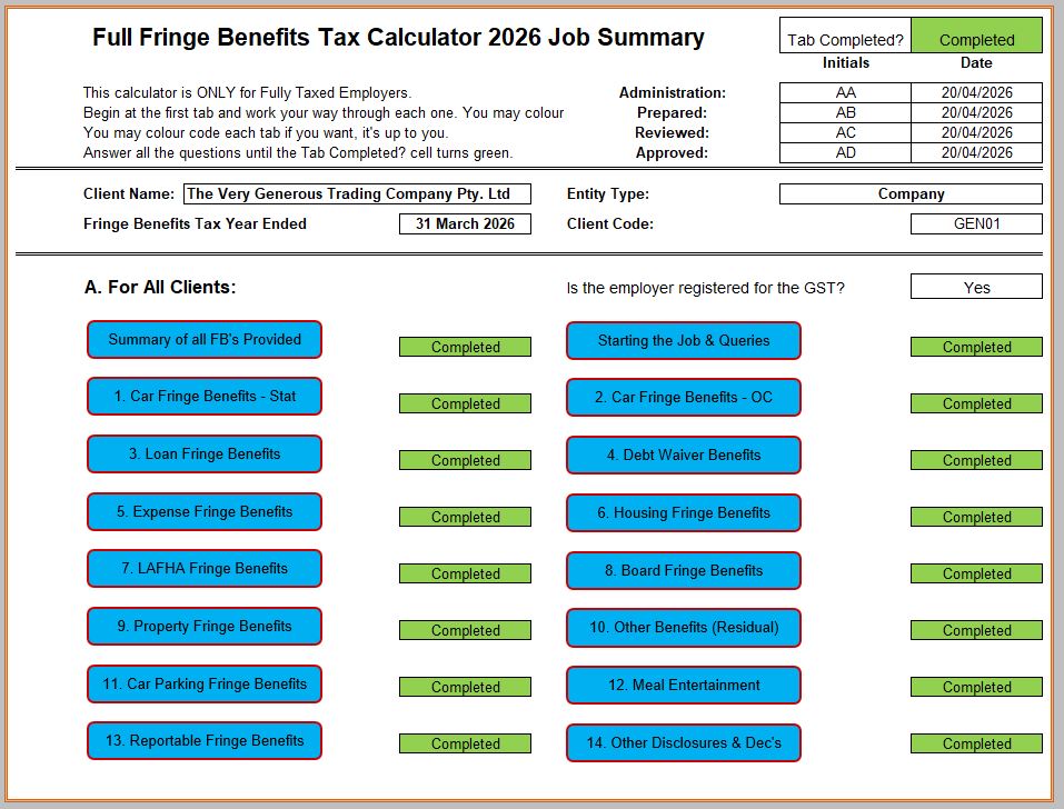 The Full FBT Calculator for 31 March 2026