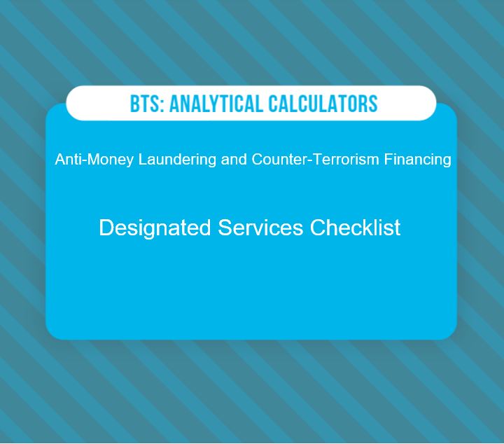 Anti-Money Laundering and Counter-Terrorism Financing Designated Services Checklist