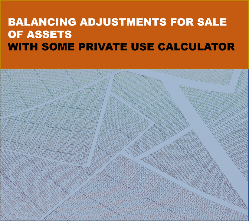 Balancing Adjustment for Sale of Assets with some Private Use Calculat