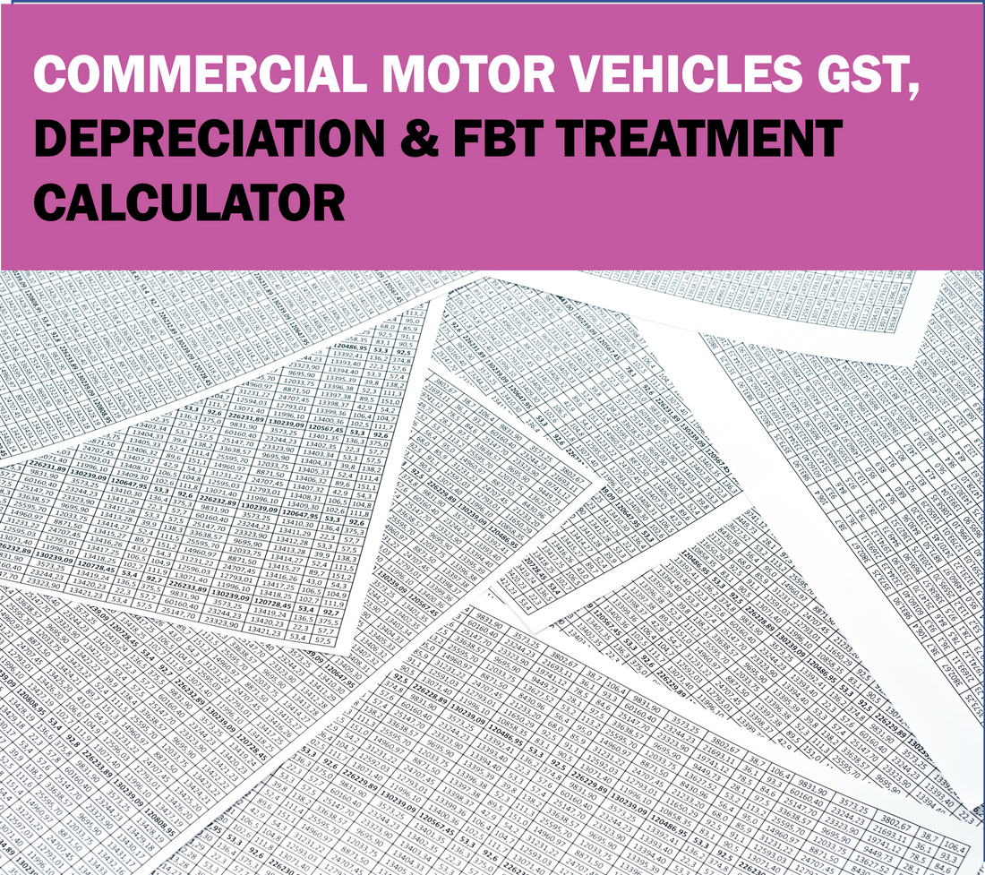 Commercial Motor Vehicle & GST, Depreciation, FBT, LCT and Log Book Tr